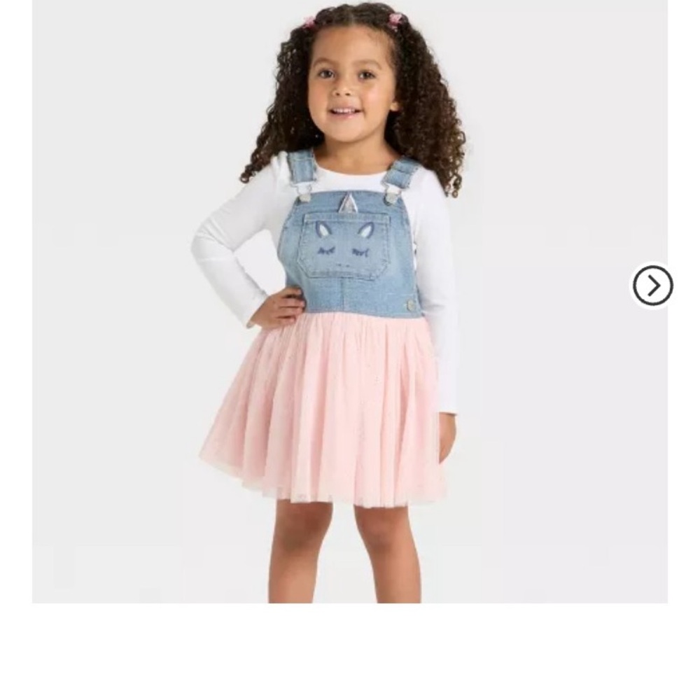 OshKosh B'gosh Blue Denim Dress with Pink Skirt